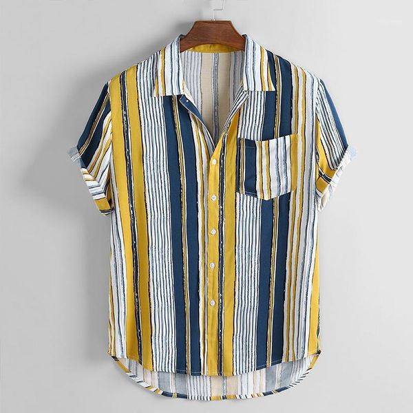 men shirt breathable strip print stand collar short sleeve hawaiian beach shirts 2020 men clothing chemise homme streetwear1, White;black
men shirt breathable strip print stand collar short sleeve hawaiian beach shirts 2020 men clothing chemise homme streetwear1, White;black