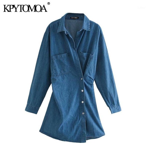 kpytomoa women 2020 fashion with buttons irregular denim wrap mini dress vintage long sleeve pockets female dresses vestidos1, Black;gray
kpytomoa women 2020 fashion with buttons irregular denim wrap mini dress vintage long sleeve pockets female dresses vestidos1, Black;gray