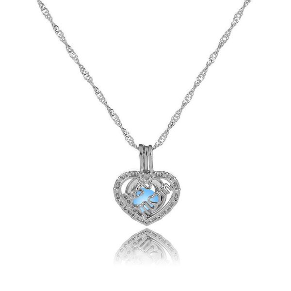 pendant necklaces arrival mom heart shape locket diy glow in the dark necklace for monther`s day gift, Silver
pendant necklaces arrival mom heart shape locket diy glow in the dark necklace for monther`s day gift, Silver