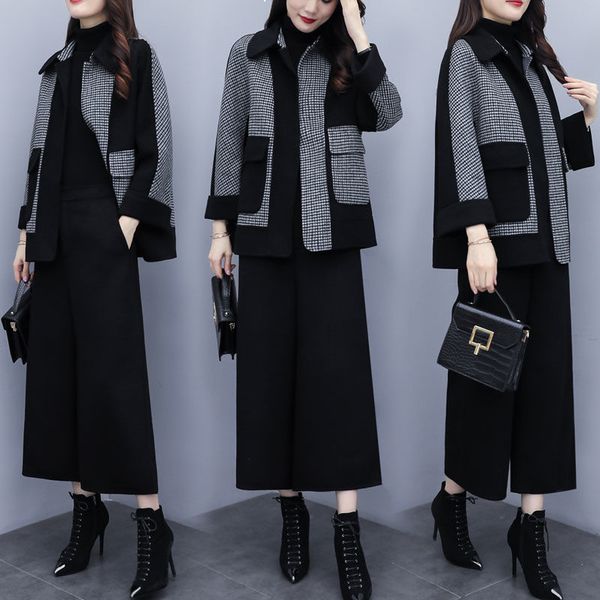 2021 new women's wool suits winter big s-3xl chess jacket + baggy warmer fashion pants loose sets of two y482 parts 943h, Gray
2021 new women's wool suits winter big s-3xl chess jacket + baggy warmer fashion pants loose sets of two y482 parts 943h, Gray