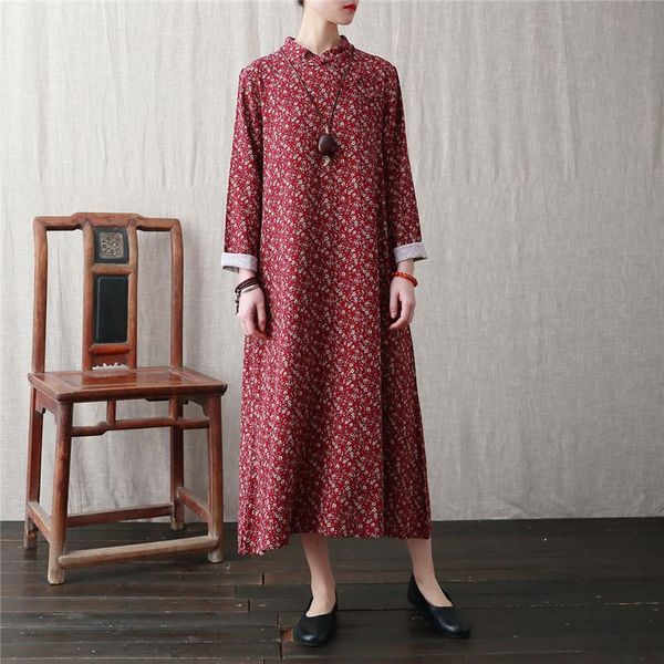 casual dresses johnature spring vintage cheongsam women cotton linen 2021 print floral stand long sleeve a-line soft, Black;gray
casual dresses johnature spring vintage cheongsam women cotton linen 2021 print floral stand long sleeve a-line soft, Black;gray