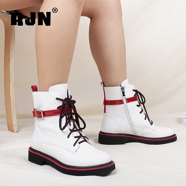 rjn women's fashion ankle boots white lace up buckle decoration 2020 autumn winter women shoes classic bootie rc795, Black
rjn women's fashion ankle boots white lace up buckle decoration 2020 autumn winter women shoes classic bootie rc795, Black