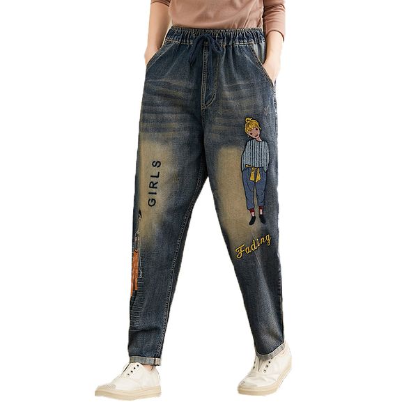 eans women fashion embroidery cartoon hallen autumn winter female casual elastic waist wide leg pants jeans plus size, Blue
eans women fashion embroidery cartoon hallen autumn winter female casual elastic waist wide leg pants jeans plus size, Blue