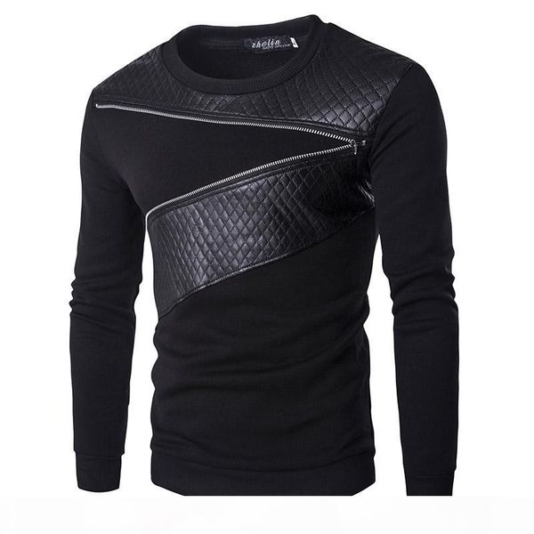leather patchwork hoodies mens ublique zipper decoration sweatshirt mens casual slim coat fashion men's clothes hoodies zw116, Black
leather patchwork hoodies mens ublique zipper decoration sweatshirt mens casual slim coat fashion men's clothes hoodies zw116, Black