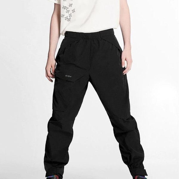 pocket casual pants black long trousers streetwear fashion men women couple pants