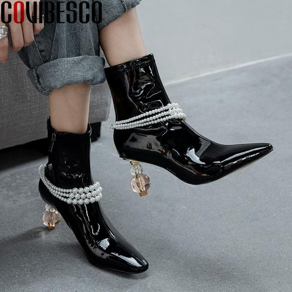 boots covibesco autumn winter women ankle retro elegant string bead shoes woman crystal strange heels pointed toe zipper, Black
boots covibesco autumn winter women ankle retro elegant string bead shoes woman crystal strange heels pointed toe zipper, Black