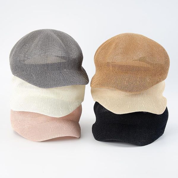 berets hat female spring/summer breathable beret sun protection peaked octagonal cap round face mesh, Blue;gray
berets hat female spring/summer breathable beret sun protection peaked octagonal cap round face mesh, Blue;gray