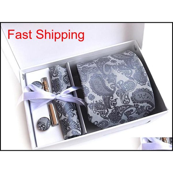 classic men neck tie set (tie+tie clips+cufflinks+hanky+box) paisley necktie man formal silk tie suit business tie weddi qylqkc nana_shop, Black;blue
classic men neck tie set (tie+tie clips+cufflinks+hanky+box) paisley necktie man formal silk tie suit business tie weddi qylqkc nana_shop, Black;blue