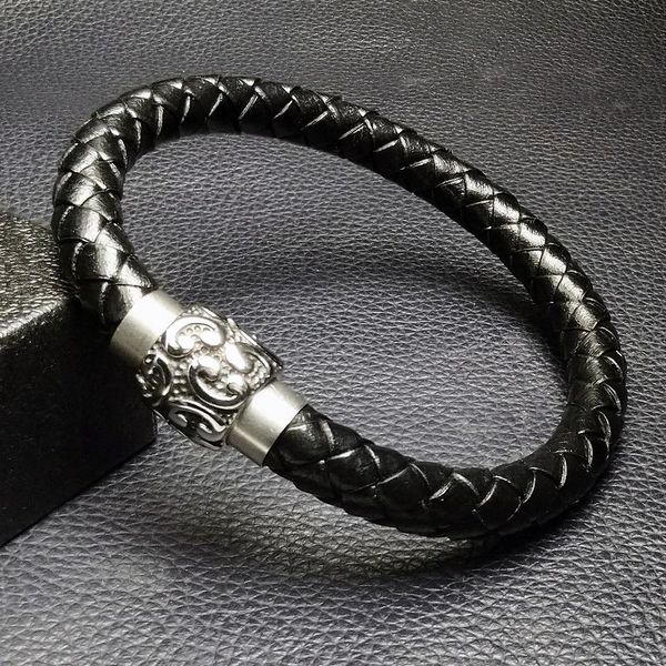 men bracelet punk stainless steel magnet clasp black braided leather bracelets male wrist band men's jewelry 2020 pulsera hombre, Golden;silver
men bracelet punk stainless steel magnet clasp black braided leather bracelets male wrist band men's jewelry 2020 pulsera hombre, Golden;silver