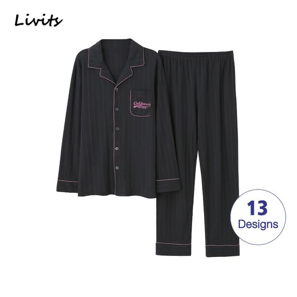 men pajamas sets with pocket cotton pyjamas sleepwear nightwear long sleeve printed striped plaid casual lj201112, Black;brown
men pajamas sets with pocket cotton pyjamas sleepwear nightwear long sleeve printed striped plaid casual lj201112, Black;brown