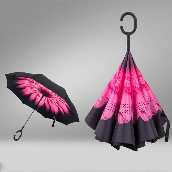 wholesale creative inverted umbrellas double layer with c handle inside out reverse windproof sunny rainy umbrella 9 colors dbc dh0622
wholesale creative inverted umbrellas double layer with c handle inside out reverse windproof sunny rainy umbrella 9 colors dbc dh0622