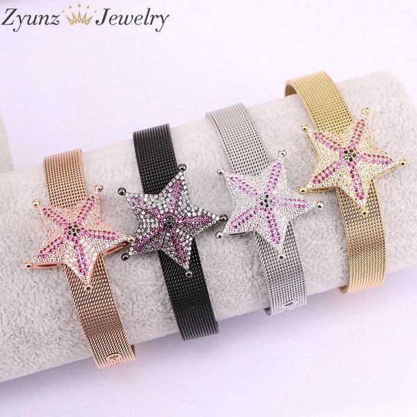 5pcs zyz330-4100 fashion star / starfish zirconia mesh wire bracelet bangles titanium steel watch band belt buckle bracelets, Golden;silver
5pcs zyz330-4100 fashion star / starfish zirconia mesh wire bracelet bangles titanium steel watch band belt buckle bracelets, Golden;silver