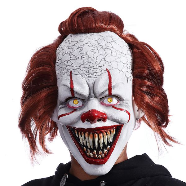 clown stephen king c/miracle halloween joker it mask movie theme latex full face horror party masks for cosplay costume ma