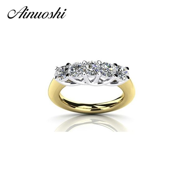 ainuoshi lucury women party ring 925 sterling silver yellow gold color row drills ring wedding band sona engagement bridal ring y200106, Slivery;golden
ainuoshi lucury women party ring 925 sterling silver yellow gold color row drills ring wedding band sona engagement bridal ring y200106, Slivery;golden