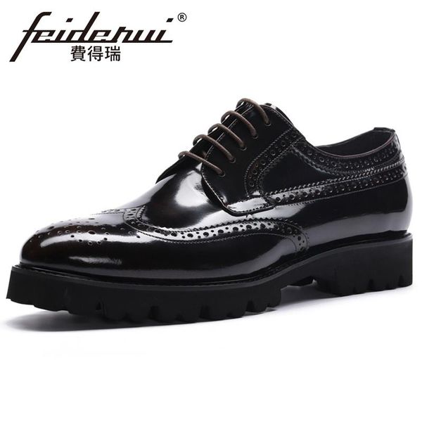 british patent leather men's wingtip oxfords round toe laces man wedding party flats formal dress platform brogue shoes bql296, Black 
british patent leather men's wingtip oxfords round toe laces man wedding party flats formal dress platform brogue shoes bql296, Black
