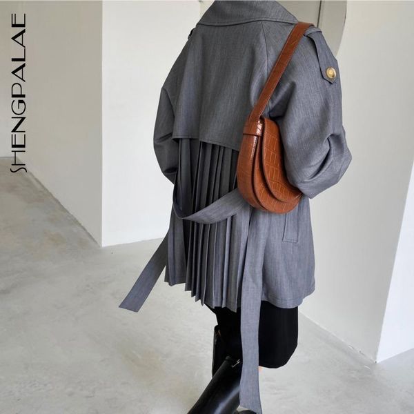 shengpalae autumn 2021 women's windbreaker lapel lantern sleeve double breasted female pleated lace up waist trench coat 5a196, Tan;black
shengpalae autumn 2021 women's windbreaker lapel lantern sleeve double breasted female pleated lace up waist trench coat 5a196, Tan;black