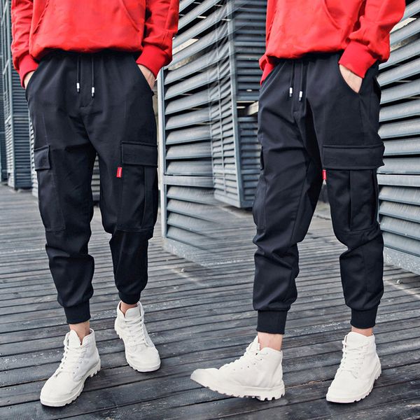 chao brand yu wenle overalls short men's loose nine point harem pants drawstring sports leggings, Black
chao brand yu wenle overalls short men's loose nine point harem pants drawstring sports leggings, Black