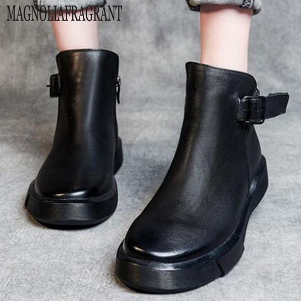 autumn women's shoes genuine leather woman buckle strap ankle boots female shoes flat non-slip boots ladies botas mujer hy969, Black
autumn women's shoes genuine leather woman buckle strap ankle boots female shoes flat non-slip boots ladies botas mujer hy969, Black