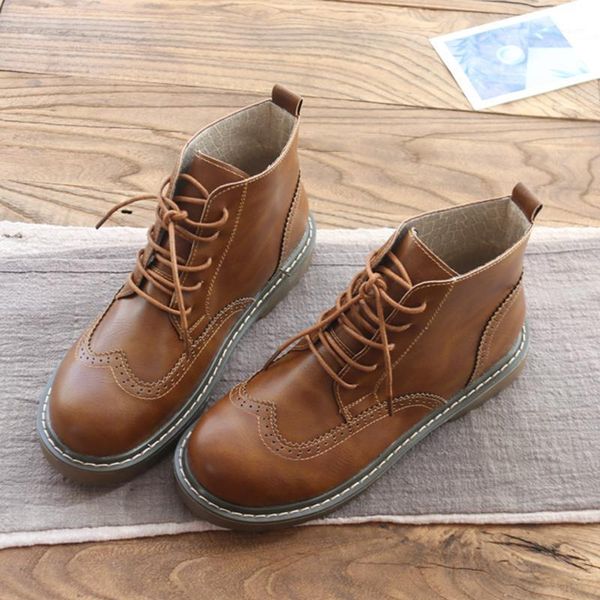 boots retro round head brock handsome motorcycle mori girl student flat casual ankle british style women shoe1, Black
boots retro round head brock handsome motorcycle mori girl student flat casual ankle british style women shoe1, Black