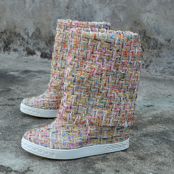2020 femme 8 chaussures cm increasing height sweet color middle calf woman leather riding the long winter boots wqgh, Black
2020 femme 8 chaussures cm increasing height sweet color middle calf woman leather riding the long winter boots wqgh, Black