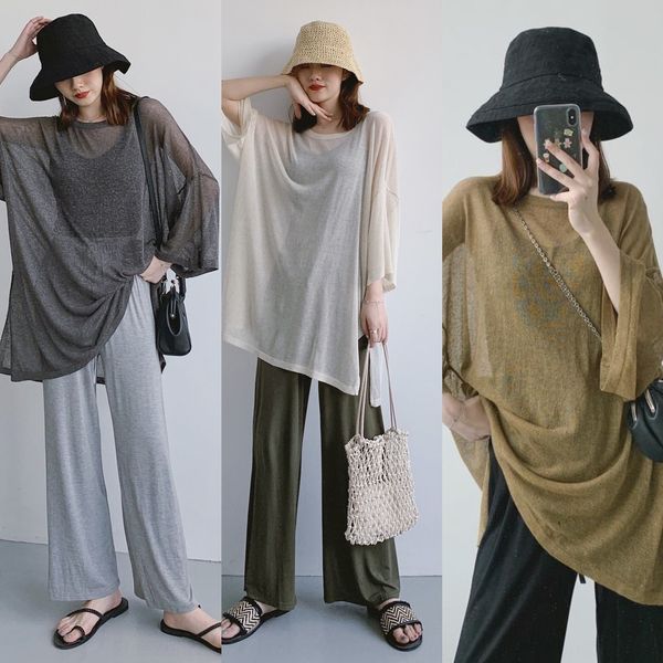 super t-shirt loose oversize thin semi permeable shoulder 3 4 sleeve crew neck t-shirt for women rntgl, White
super t-shirt loose oversize thin semi permeable shoulder 3 4 sleeve crew neck t-shirt for women rntgl, White