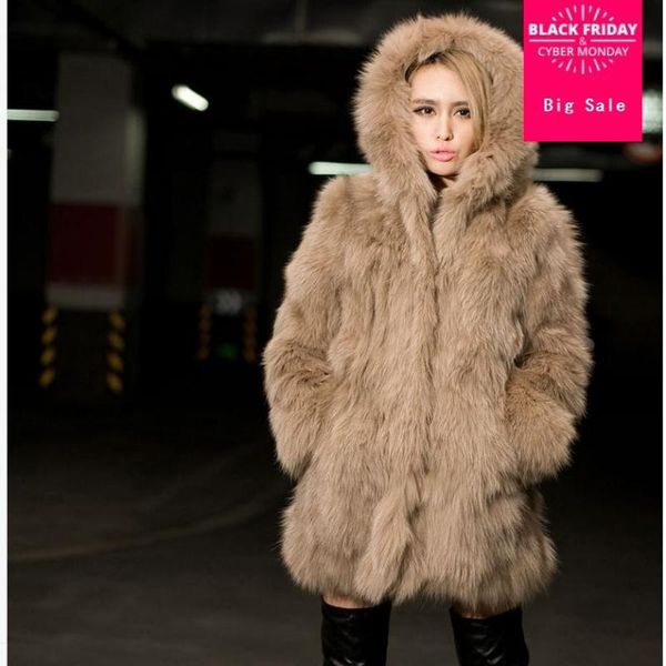 women's fur & faux 2021 autumn and winter hooded coat women imitation hawk jacket thicker warm wj683, Black
women's fur & faux 2021 autumn and winter hooded coat women imitation hawk jacket thicker warm wj683, Black
