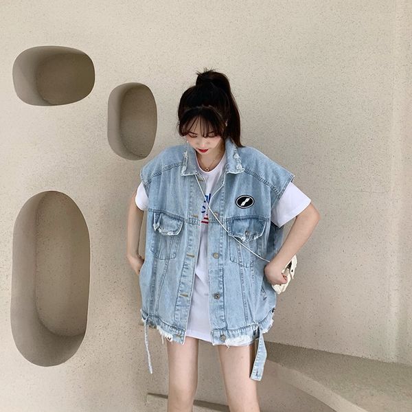 phyy korea autumn new loose letter embroidered ragged coat embroidered vest denim vest coat jlal2, White;black
phyy korea autumn new loose letter embroidered ragged coat embroidered vest denim vest coat jlal2, White;black