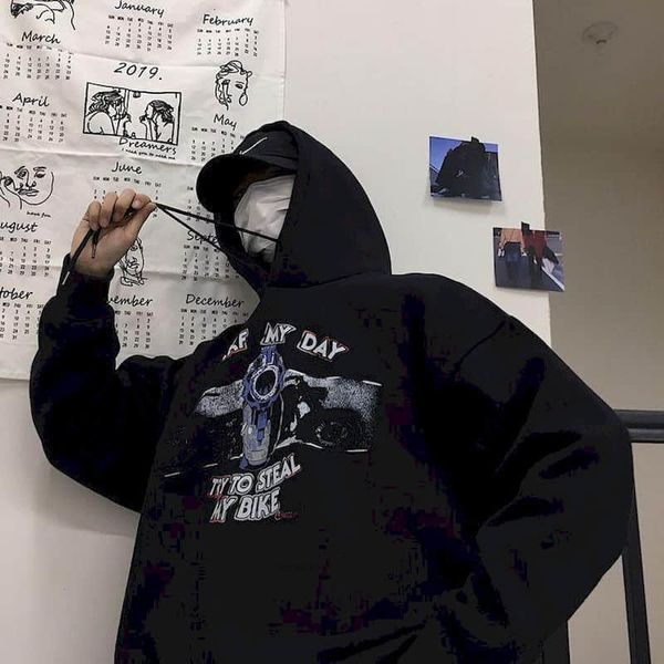 2021 new south korean hoodies women sweatshirt men retro hip hop street made old letter pistol printing loose plus veet gothic 57l1, Black
2021 new south korean hoodies women sweatshirt men retro hip hop street made old letter pistol printing loose plus veet gothic 57l1, Black