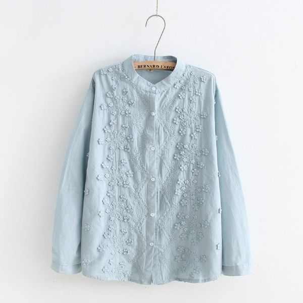 2020 new female korean flower embroidery single breasted shirt women long sleeve base shirt 37859, White
2020 new female korean flower embroidery single breasted shirt women long sleeve base shirt 37859, White