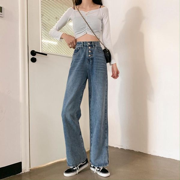 alien kitty 2021 spring new fashionable simplicity mopping pants high waist wide leg jeans women comfortable casual all-match1, Blue
alien kitty 2021 spring new fashionable simplicity mopping pants high waist wide leg jeans women comfortable casual all-match1, Blue