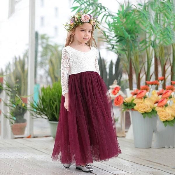 retail princess dress for girls ankle length wedding party dress eyelash back white lace beach dress children clothing e15177 y200102, Red;yellow 
retail princess dress for girls ankle length wedding party dress eyelash back white lace beach dress children clothing e15177 y200102, Red;yellow