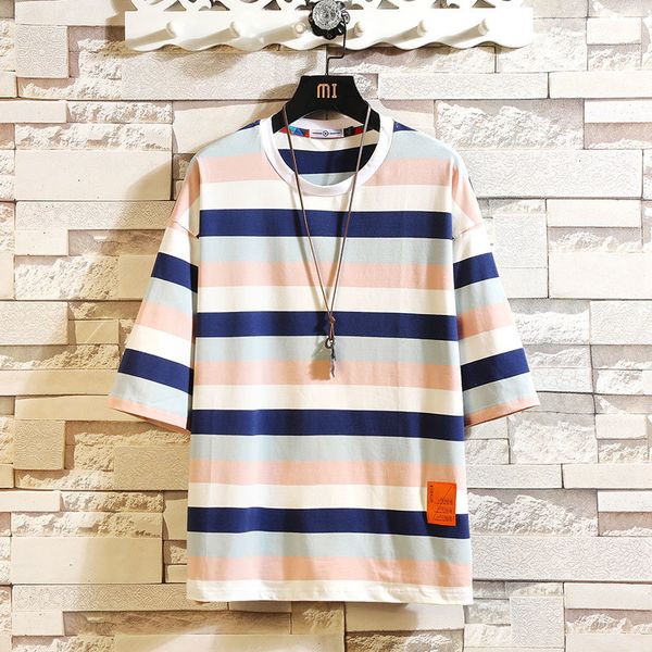 2021 new summer short sleeves harajuku korea fashion striped t-shirt streetwear one piece hip hop punk men tees tshirt clothes l7se, White;black
2021 new summer short sleeves harajuku korea fashion striped t-shirt streetwear one piece hip hop punk men tees tshirt clothes l7se, White;black