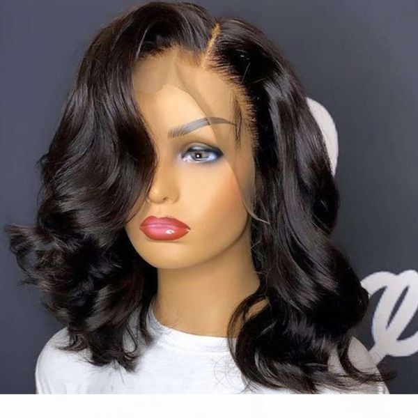 short bob human for black women body wave lace front wig pre plucked brazilian wigs with baby hair, Black;brown
short bob human for black women body wave lace front wig pre plucked brazilian wigs with baby hair, Black;brown
