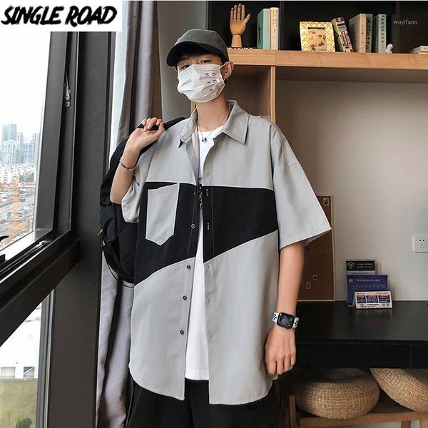 singleroad mens shirts men 2020 summer oversized streetwear short sleeve shirt harajuku korean clothes blouse shirts for men1, White;black
singleroad mens shirts men 2020 summer oversized streetwear short sleeve shirt harajuku korean clothes blouse shirts for men1, White;black