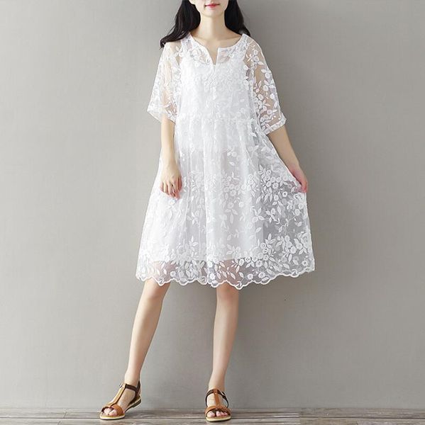 white dress with embroidery 2021 summer new elegant arrival short sleeve loose chiffon dresses big p966 size 7032, Black;gray
white dress with embroidery 2021 summer new elegant arrival short sleeve loose chiffon dresses big p966 size 7032, Black;gray