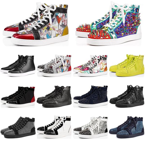 red bottoms обувь для мужчин женщин шипованных spikes винтажной платформы подлинной кожи тройного черного белого случайных заклепки кроссовк, Black
red bottoms обувь для мужчин женщин шипованных spikes винтажной платформы подлинной кожи тройного черного белого случайных заклепки кроссовк, Black