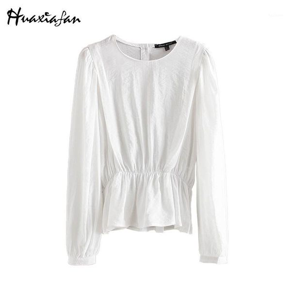 huaxiafan 2020 women blouse shirts fashion color long sleeve elastci wasit hem ruffles shirts office lady stretch textured, White
huaxiafan 2020 women blouse shirts fashion color long sleeve elastci wasit hem ruffles shirts office lady stretch textured, White