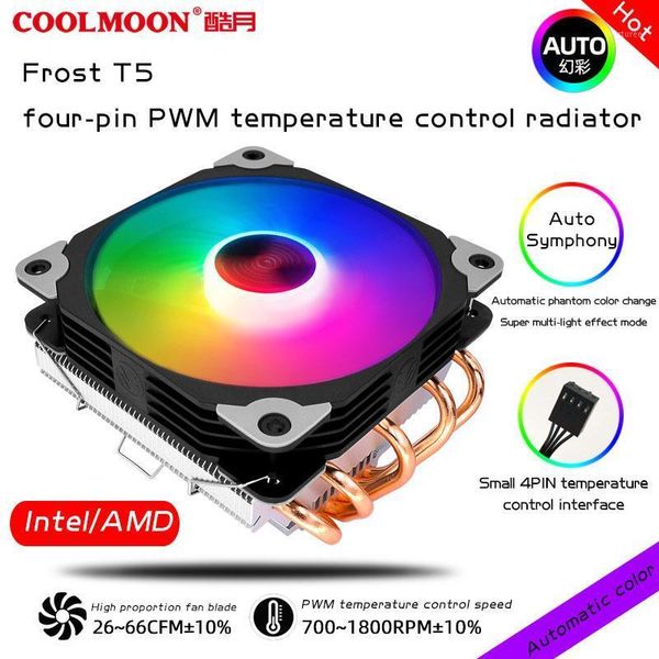 fans & coolings coolmoon frost t5 deskamd universal cpu cooler mute temperature controlphantom cool 5 copper tube direct pressure 150w1
fans & coolings coolmoon frost t5 deskamd universal cpu cooler mute temperature controlphantom cool 5 copper tube direct pressure 150w1