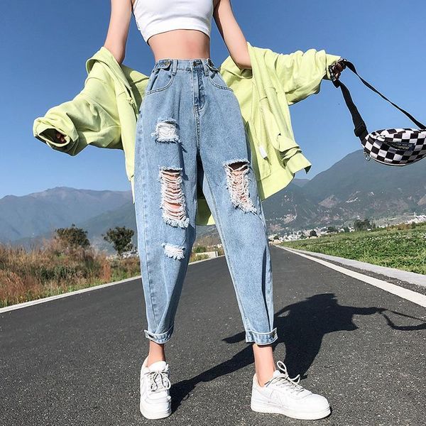 plus size boyfriend jeans for women destroy high waisted jeans harem loose style ripped jeans for women casual distressed, Blue
plus size boyfriend jeans for women destroy high waisted jeans harem loose style ripped jeans for women casual distressed, Blue