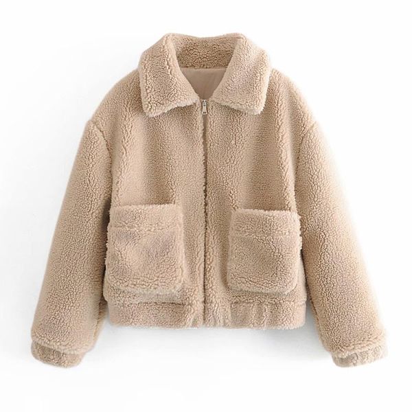 women autumn winter warm fleece jackets coats 2021 long sleeve pockets cashmere solid female casual outerwear clothes, Black;brown
women autumn winter warm fleece jackets coats 2021 long sleeve pockets cashmere solid female casual outerwear clothes, Black;brown