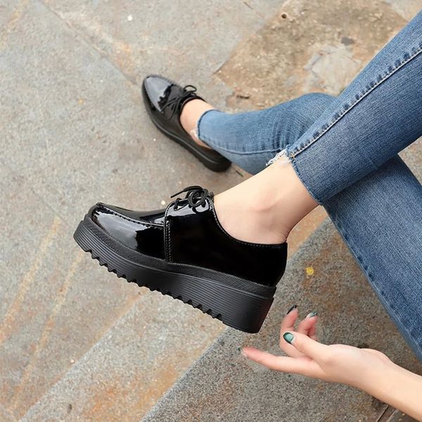 new women shoes patent leather pumps wedges lace up ladies sewing classic round toe fashion autumn female casual footwear #7i0e, Black
new women shoes patent leather pumps wedges lace up ladies sewing classic round toe fashion autumn female casual footwear #7i0e, Black