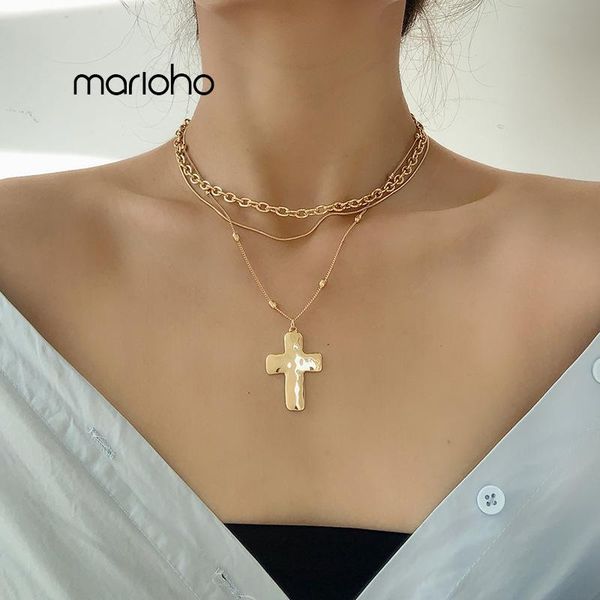 hip-hop simple multi-layered metal cross pendant chokers necklace gold colors collar necklace men women couple jewelry, Silver
hip-hop simple multi-layered metal cross pendant chokers necklace gold colors collar necklace men women couple jewelry, Silver
