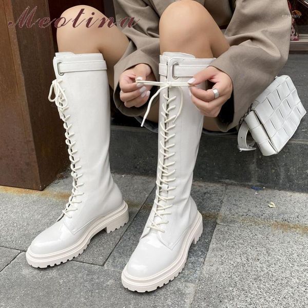 boots meotina motorcycle women shoes buckle platform mid heel long zip cross tied block heels knee high winter 401, Black
boots meotina motorcycle women shoes buckle platform mid heel long zip cross tied block heels knee high winter 401, Black