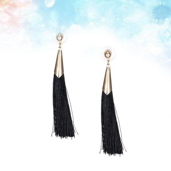 A Pair of Tassel Earrings Simple Dangle Drop Earring Retro Alloy Jewelry (Black), Silver
A Pair of Tassel Earrings Simple Dangle Drop Earring Retro Alloy Jewelry (Black), Silver