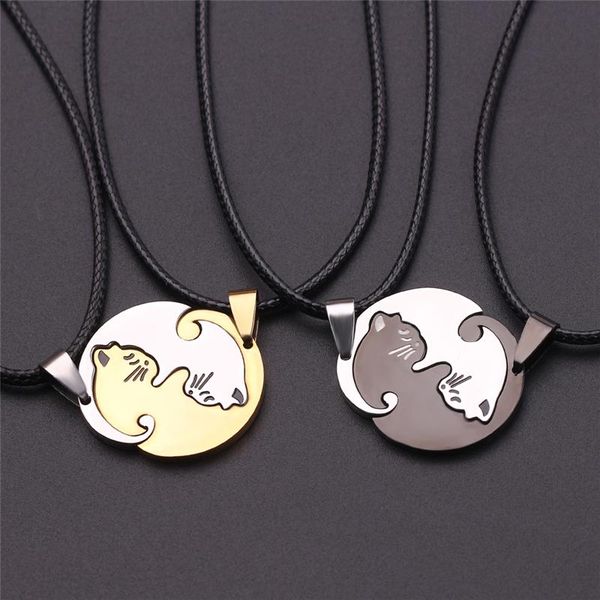 pendant necklaces cute couple jewelry animal black and white cat stitching necklace simple friendship gift gold round, Silver
pendant necklaces cute couple jewelry animal black and white cat stitching necklace simple friendship gift gold round, Silver