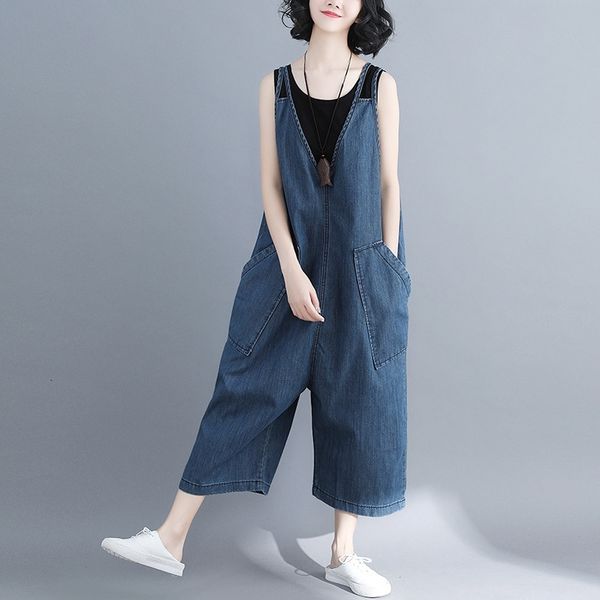 johnature women denim jumpsuits loose blue summer new v-neck pockets casual korean style women wide leg jumpsuits y200904, Black;white
johnature women denim jumpsuits loose blue summer new v-neck pockets casual korean style women wide leg jumpsuits y200904, Black;white