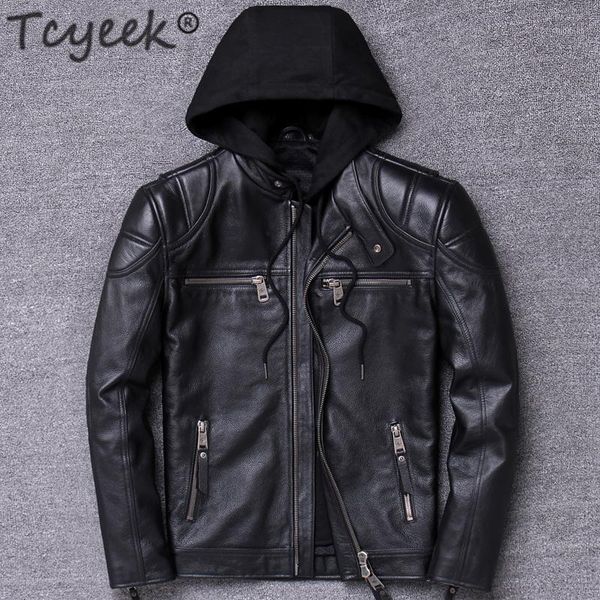 tcyeek winter autumn genuine leather jacket men streetweaar real leather coat man moto biker vintage cow jackets v-19101, Black
tcyeek winter autumn genuine leather jacket men streetweaar real leather coat man moto biker vintage cow jackets v-19101, Black