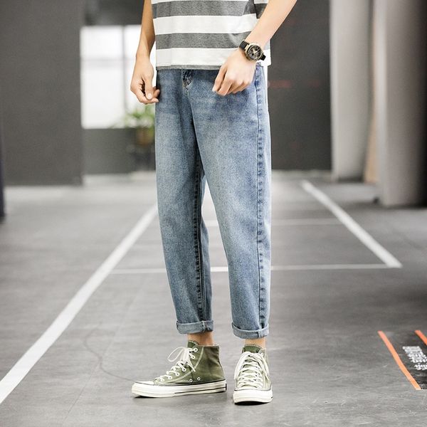 men's 2020 new autumn men's solid color loose capris casual trend straight jeans and jeans pants for men 7noat, Blue
men's 2020 new autumn men's solid color loose capris casual trend straight jeans and jeans pants for men 7noat, Blue