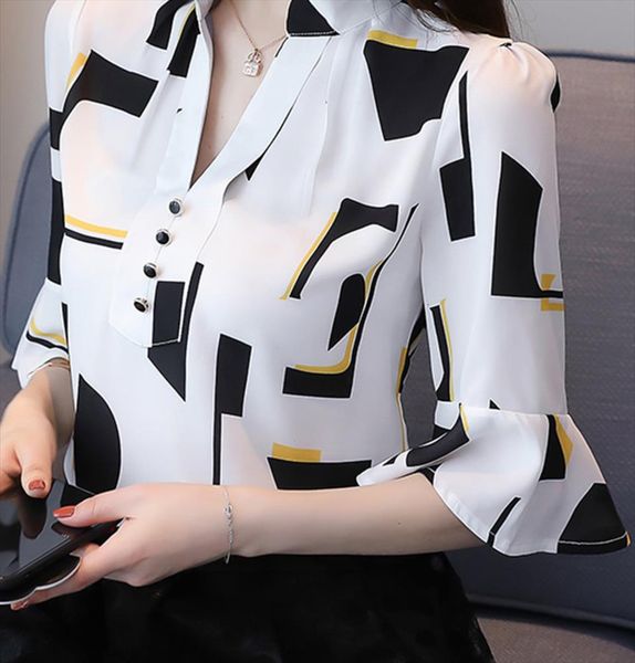 new arrived fashion women half printed sleeved blouses women clothing chiffon plus size shirts blouses 1195 40, White
new arrived fashion women half printed sleeved blouses women clothing chiffon plus size shirts blouses 1195 40, White