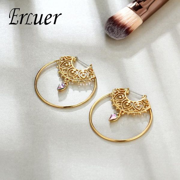 erluer trendy gold color jewelry hoop earrings for women large hollow drop water shaped crystal cz charm earrings fashion gift, Golden;silver
erluer trendy gold color jewelry hoop earrings for women large hollow drop water shaped crystal cz charm earrings fashion gift, Golden;silver